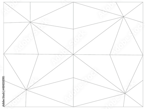 Grafika wektorowa utworzona w wyniku wypełnienia obszaru roboczego konturami trójkątów.