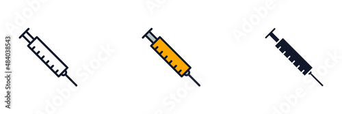 Medical Vaccine. Medical Syringe icon symbol template for graphic and web design collection logo vector illustration