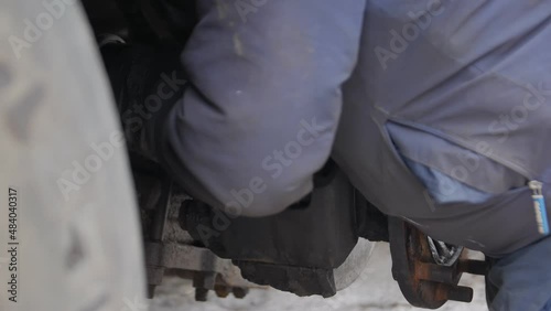 Checking the brake system closeup