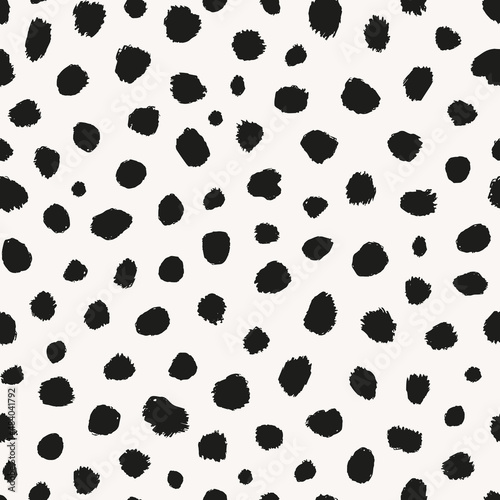 Irregular polka dot seamless repeat pattern. Random placed, vector spots minimal all over print.