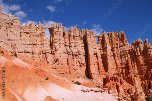 Two triangular windows naturally designed by the red rock hoodoos of the Bryce Canyon National Park photo