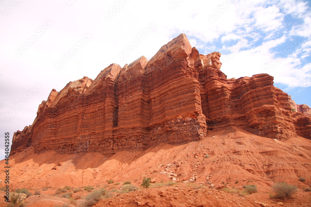The sharp pointed red rocks of Capitol Reef National Park The sharp pointed red rocks of Capitol Reef National Park