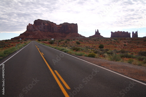 The infinite straight long old road to the Monument Valley