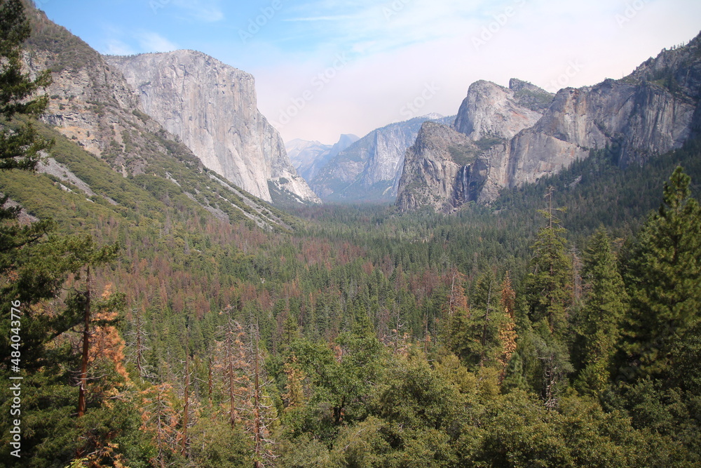 The Yosemite National Park valley with the ash of the 2017 wild fire The Yosemite National Park valley with the ash of the 2017 wild fire