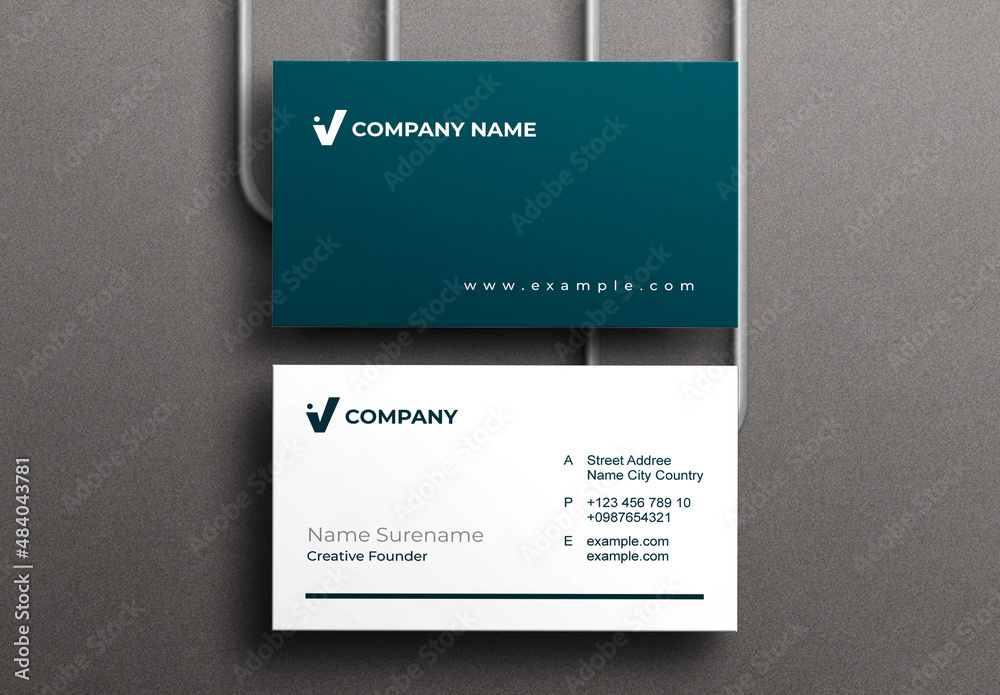 Simple Business Card Stock Template Adobe Stock