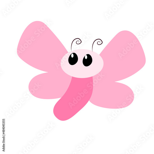 vector, mariposa rosa, mariposa, dibujos infantiles © laura