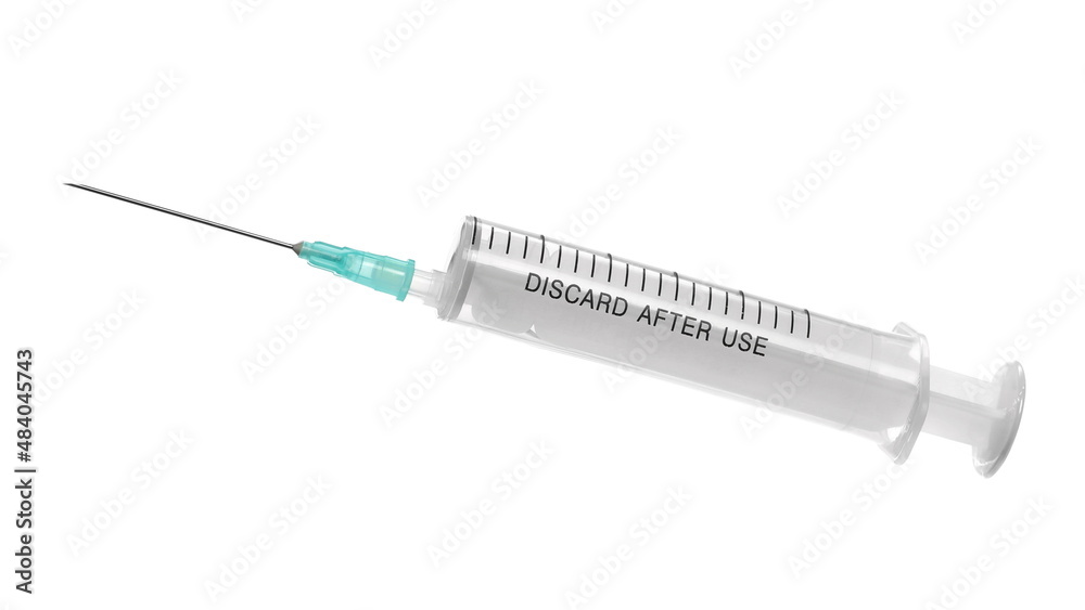 Medical syringe and needle on white background, clipping path Medical syringe and needle on white background, clipping path