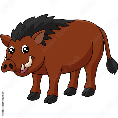 Warthog Cartoon Clipart Vector Illustration
