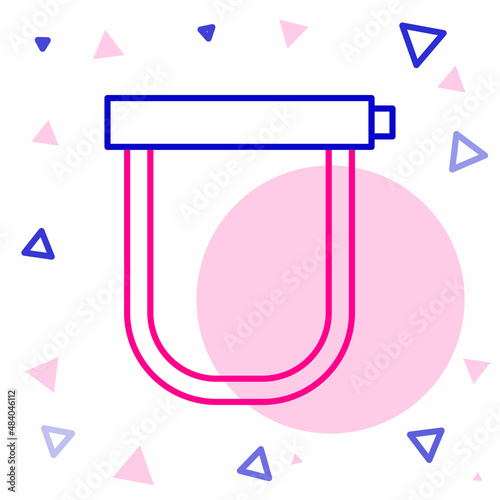 Line Bicycle lock U shaped industrial icon isolated on white background. Colorful outline concept. Vector