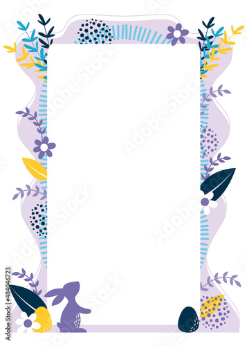 Trendige Blumen Ostern Vorlage für Menü, Poster, Karte, Einladung, Flyer, Cover, Banner, Deckblatt oder Hintergrund