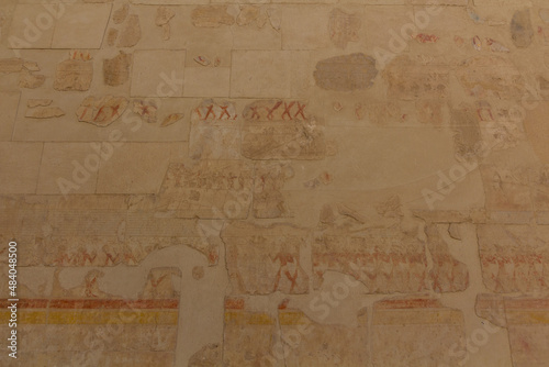 Wall of the temple of Hatshepsut at the Luxor's West bank, Egypt