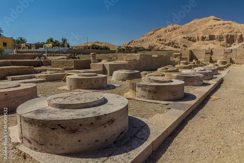 Ruins of Ramesseum (Mortuary temple of Ramesses II) at the Theban Necropolis, Egypt photo