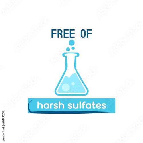 Harsh sulfates free cosmetic product label design