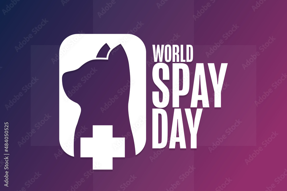 Obraz premium World Spay Day. Holiday concept. Template for background, banner, card, poster with text inscription. Vector EPS10 illustration.
