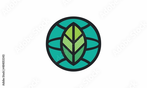 green leaves logo vector