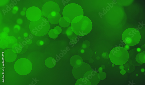 Abstract Green Background with Blurred Bokeh Lights Holiday Illustration Decoration Design