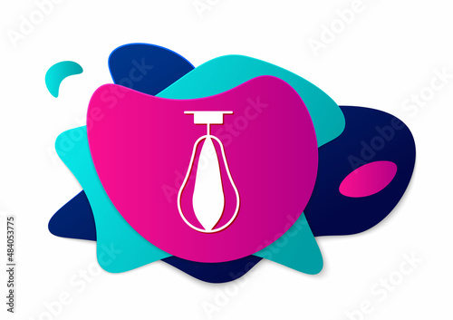 Color Punching bag icon isolated on white background. Abstract banner with liquid shapes. Vector
