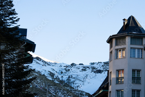 night skiing track in Sierra Nevada, Granada, Spain