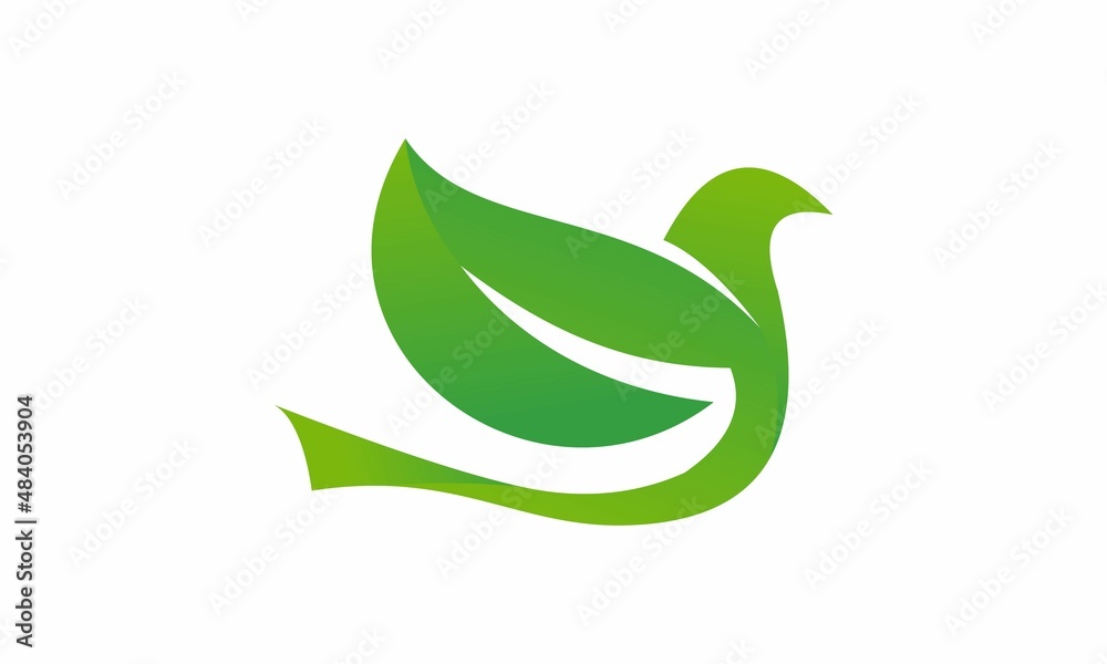 Fototapeta premium Nature Leaf bird logo Vector