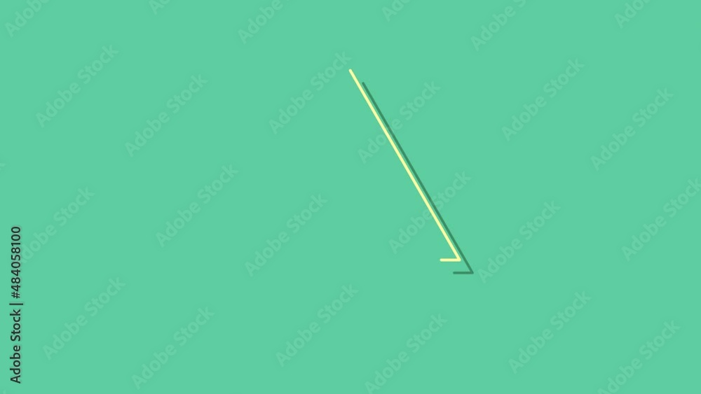 Small geometric shapes moving speedy on green background, abstract business and corporate style