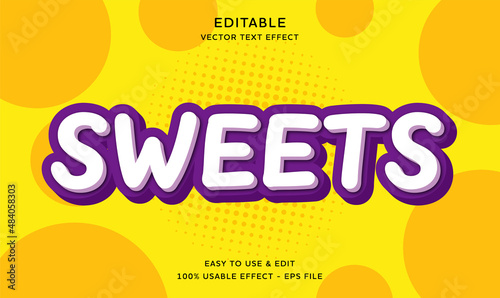 editable sweets vector text effect with modern style design usable for logo or company campaign 