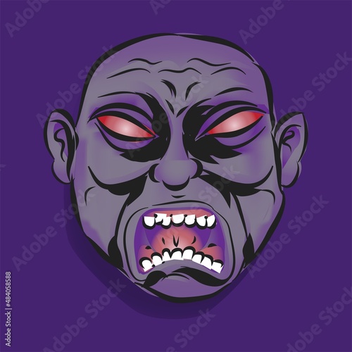 Ethnic Traditional Theatrical Carnival Monster Mask Vector Illustration