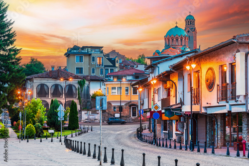 Veliko Tarnovo, Bulgaria. Tsarevets old town in historical city. photo