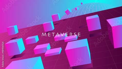 Virtual reality metaverse concept, future digital technology.