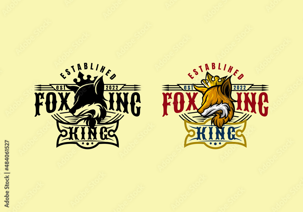 Obraz premium Logo Fox King Vector Illustration Template Good for Any Industry