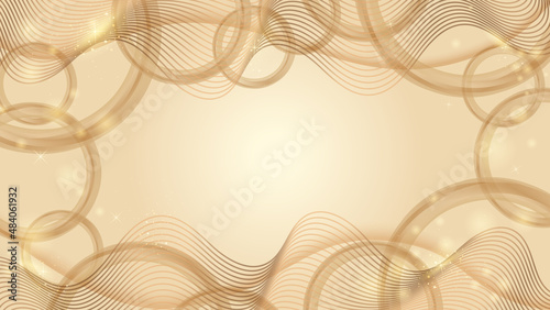 Luxury beige and gold elegant shimmery background with copy space for text. Stock vector illustration.