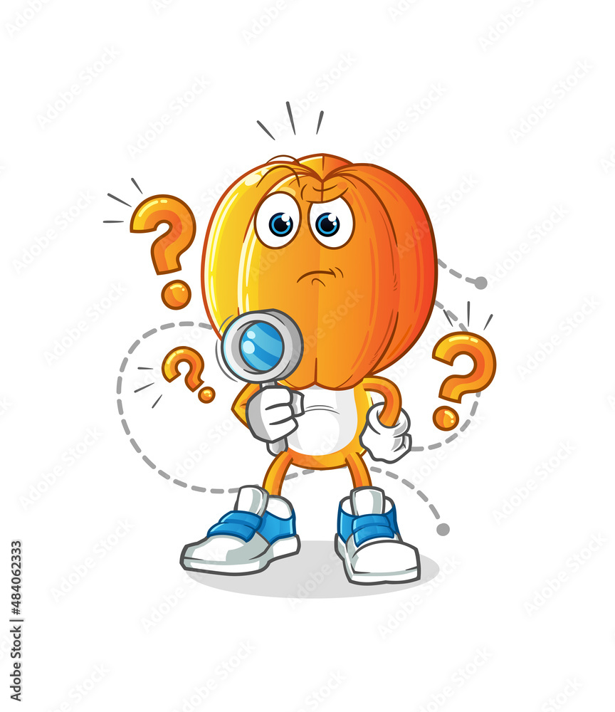 star fruit head cartoon searching illustration. character vector star fruit head cartoon searching illustration. character vector
