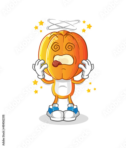 star fruit head cartoon dizzy mascot. cartoon vector