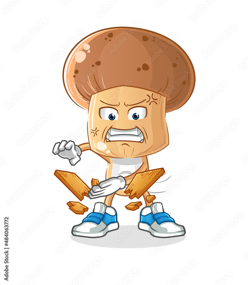 mushroom head cartoon karate mascot. cartoon vector