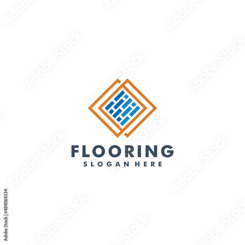 Flooring logo design. Laminate. parquet. tile vector illustration