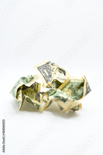 Hardly crumpled dollar bill.