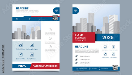 Business flyer layout template in A4 size. Modern Brochure template cover design, annual report, poster.