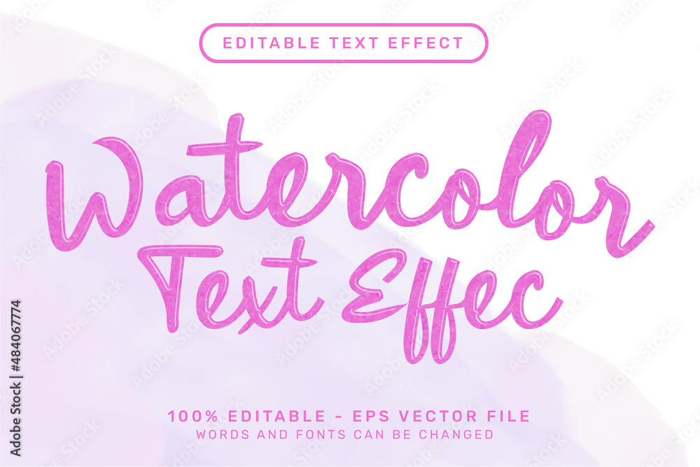 Editable text effect - watercolor style concept	