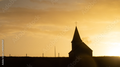 Hellnar church in silhouette