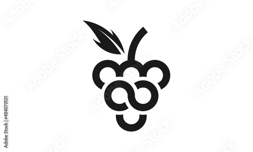 grape and infinity logo design icon vector illustration