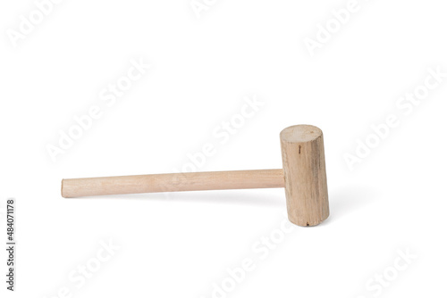 A small round hammer isolated on a white background.