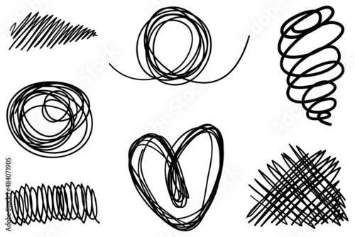 doodle sketchy pen and scrible isolated on white background .vector illustration