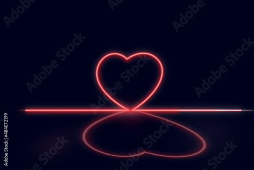 heart neon light abstract background