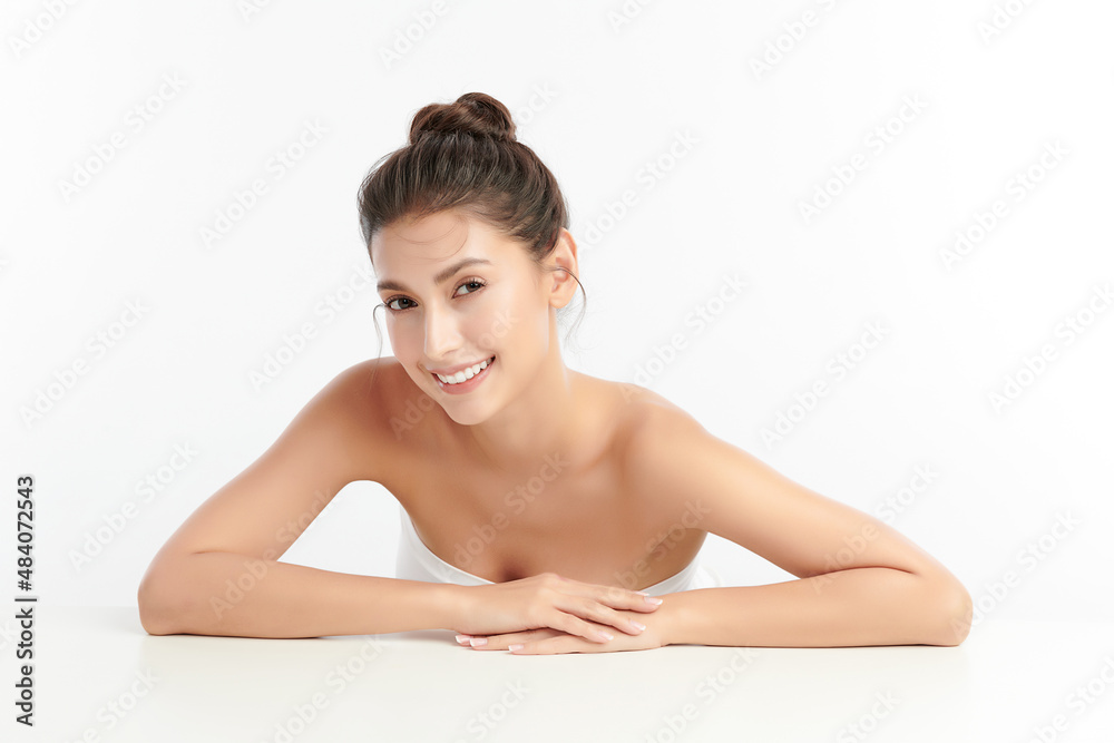Beautiful young asian woman with clean fresh skin on white background, Face care, Facial treatment, Cosmetology, beauty and spa, Asian women portrait. Beautiful young asian woman with clean fresh skin on white background, Face care, Facial treatment, Cosmetology, beauty and spa, Asian women portrait.