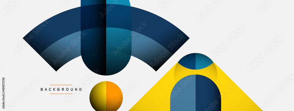 Geometric abstract background. Round shapes, circles, lines composition for wallpaper banner background or landing page Geometric abstract background. Round shapes, circles, lines composition for wallpaper banner background or landing page