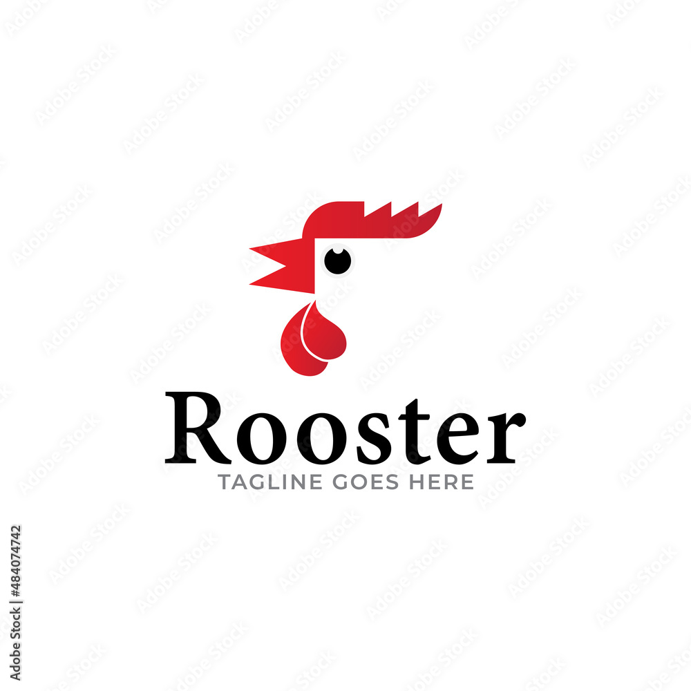 elegant drawing art rooster, chicken body logo design illustration elegant drawing art rooster, chicken body logo design illustration
