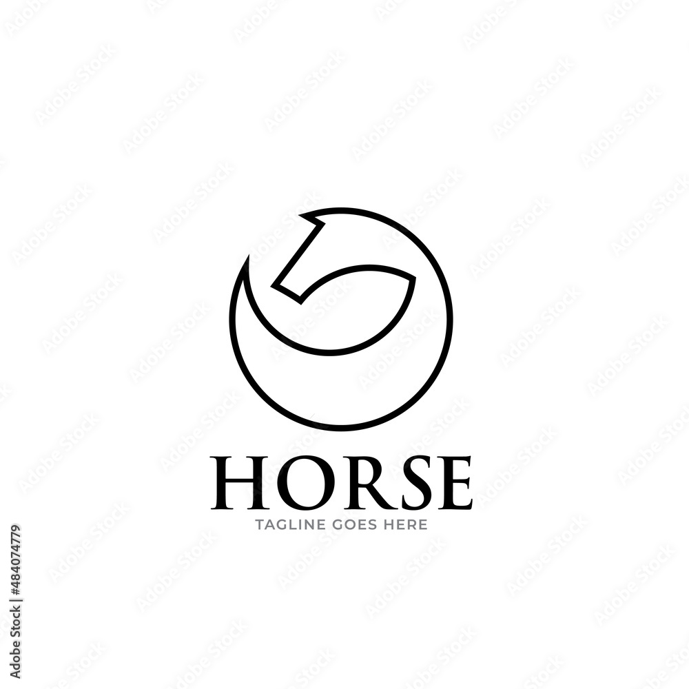 Vector linear icons and logo design elements - horse vector Vector linear icons and logo design elements - horse vector