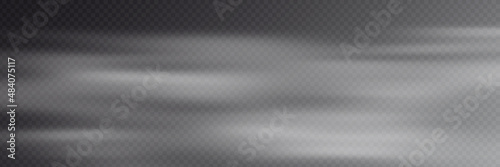 Fog on a transparent background, panoramic image, vector design