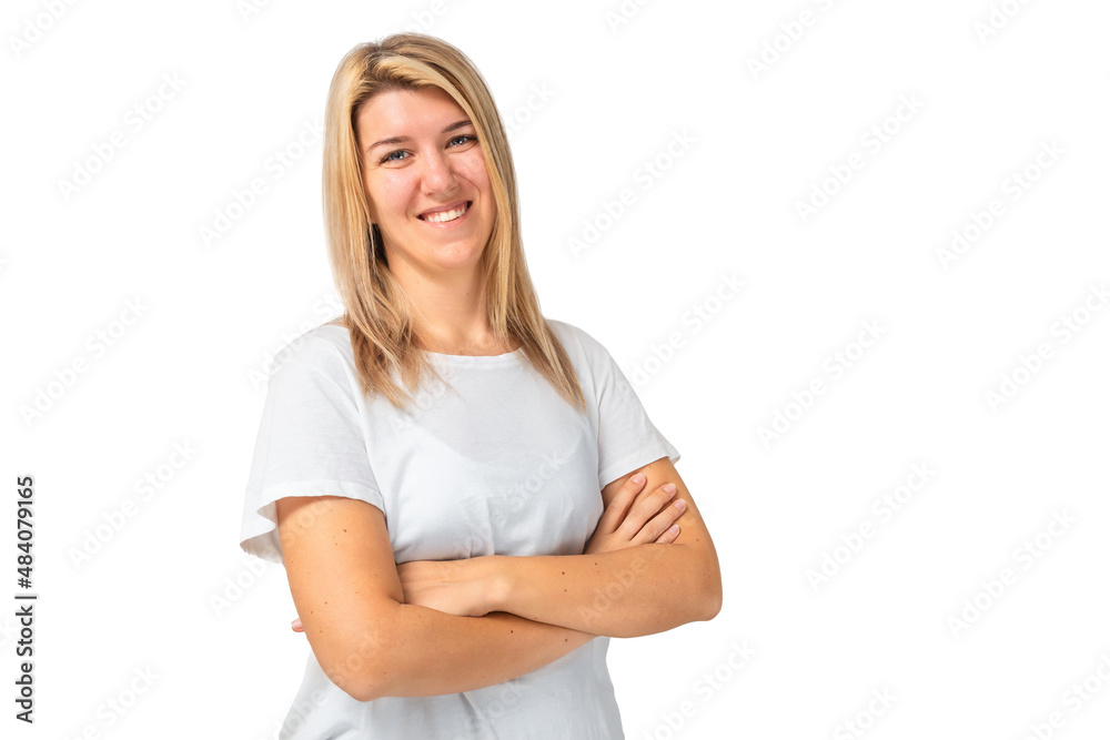 Portrait of a young woman success in business confidence isolated Portrait of a young woman success in business confidence isolated