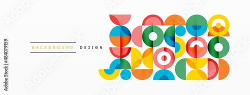 Colorful circle abstract background. Template for wallpaper, banner, presentation, background