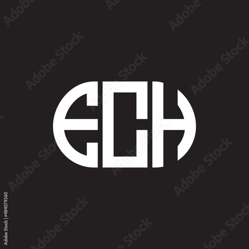 ECH letter logo design on black background. ECH creative initials letter logo concept. ECH letter design.